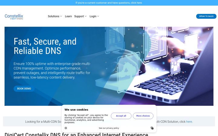 Screenshot ta' constellix.com