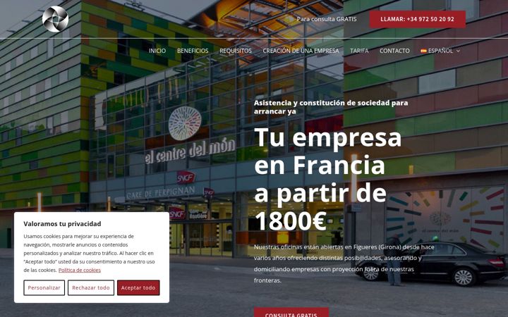 Skærmbillede af constituir-empresa-francia.es