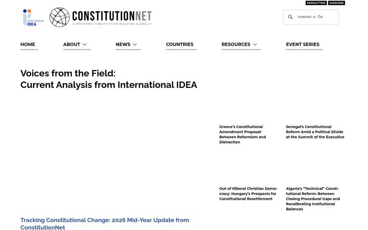 Captură de ecran a constitutionnet.org