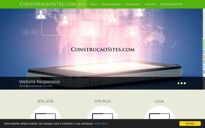 Screenshot of construcaosites.com