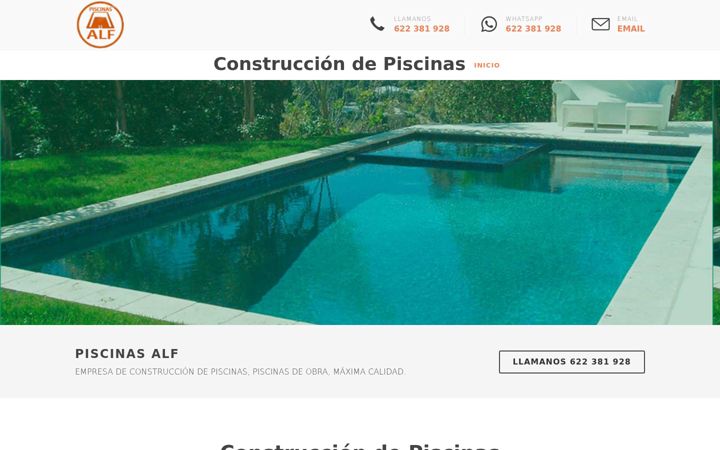 Screenshot of construcciondepiscinasalf.es