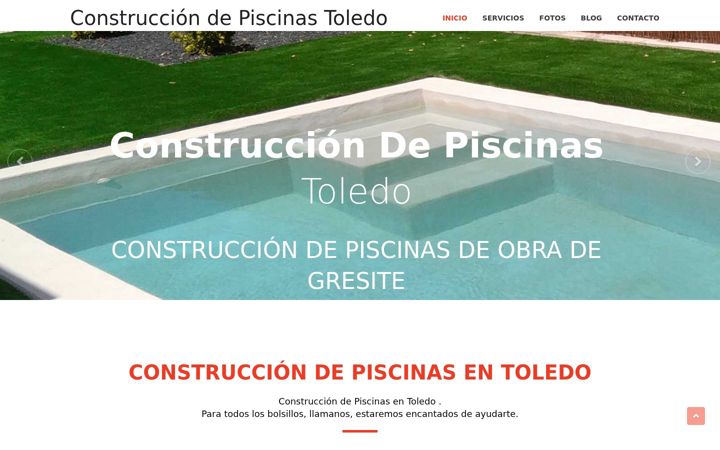Screenshot of construcciondepiscinastoledo.com