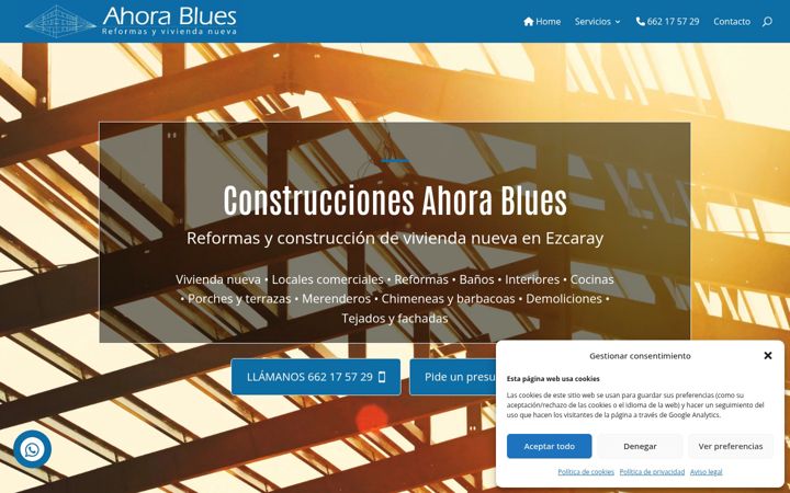 Screenshot of construccionesahorablues.com