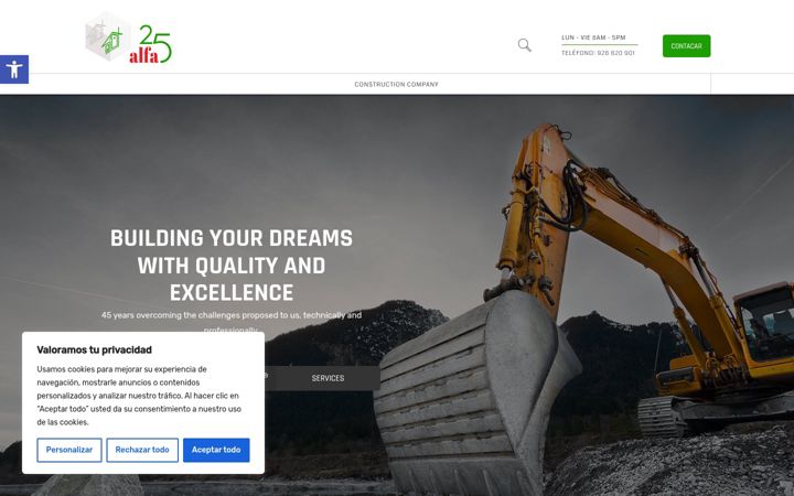 Screenshot of construccionesalfa25.com
