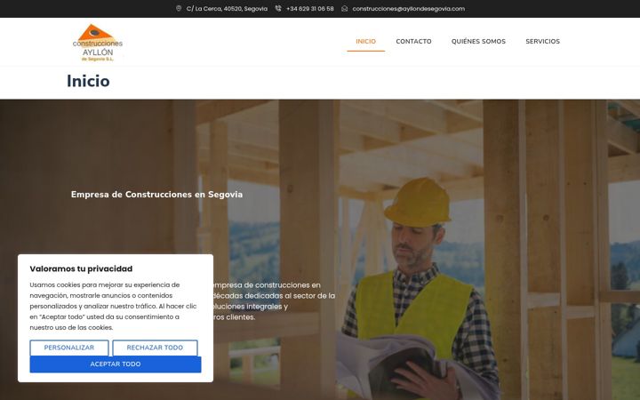 Snímek obrazovky construccionesayllonsg.es