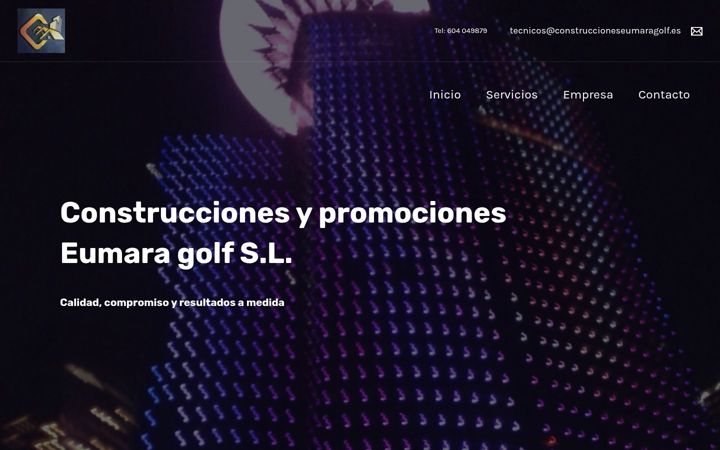 Screenshot ta' construccioneseumaragolf.es