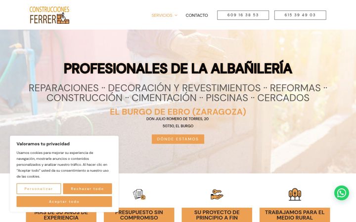 Screenshot ta' construccionesferrer.es