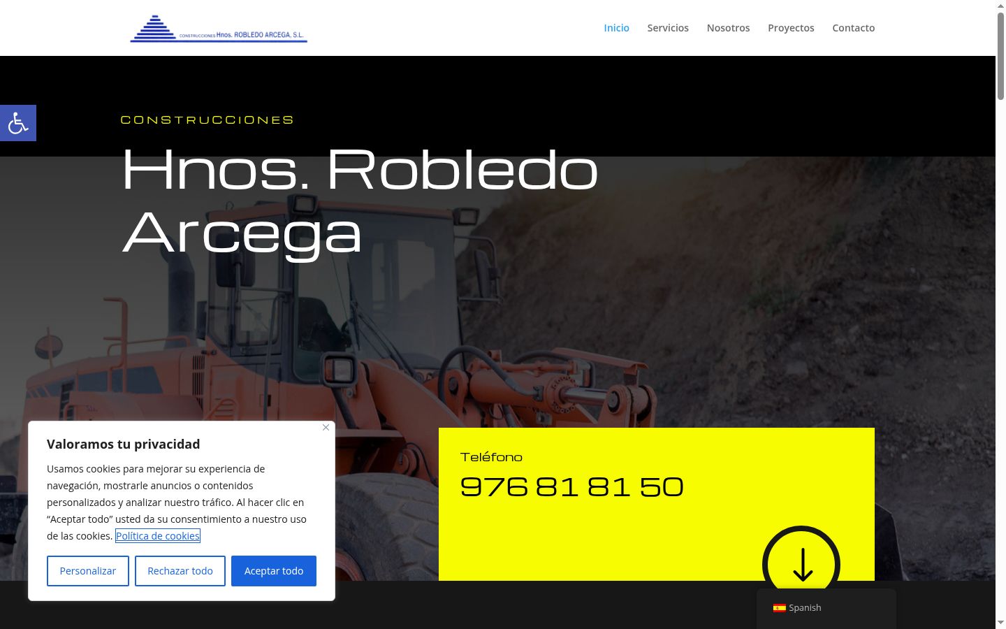 Captura de ecrã do banner de consentimento apresentado antes de qualquer interação
