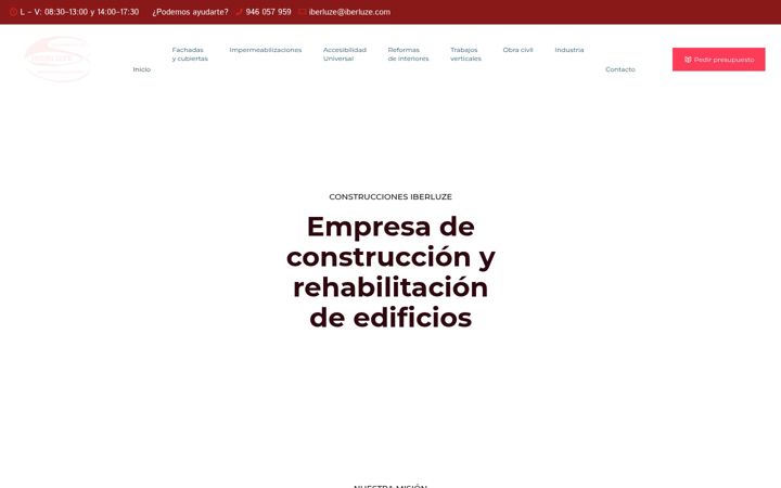 Screenshot of construccionesiberluze.com