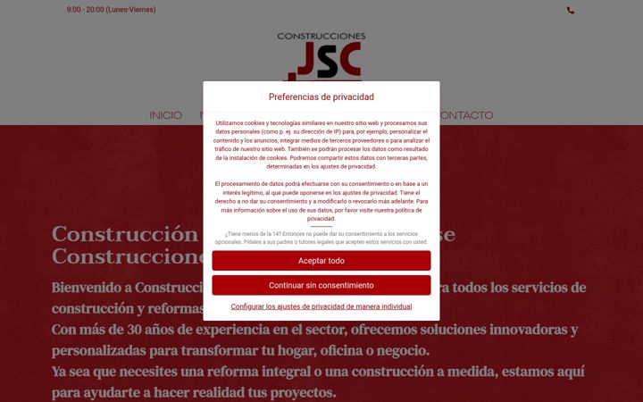 Screenshot of construccionesjsc.com