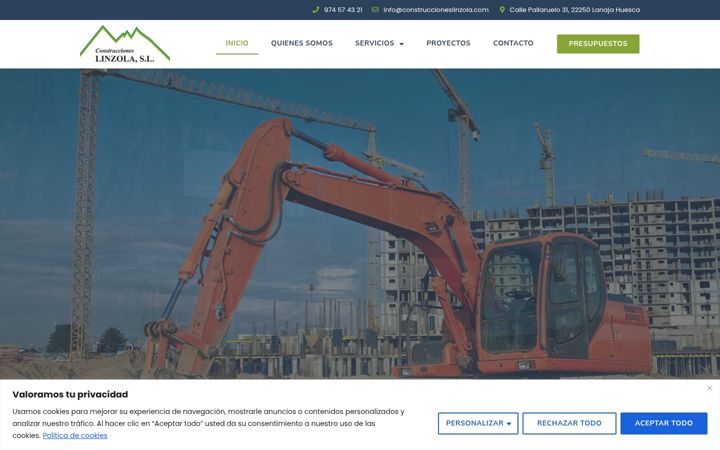 Screenshot of construccioneslinzola.com