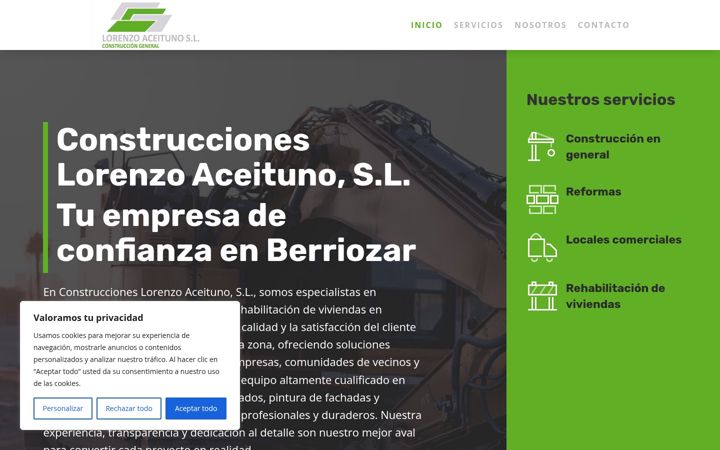 Screenshot of construccioneslorenzoaceituno.com