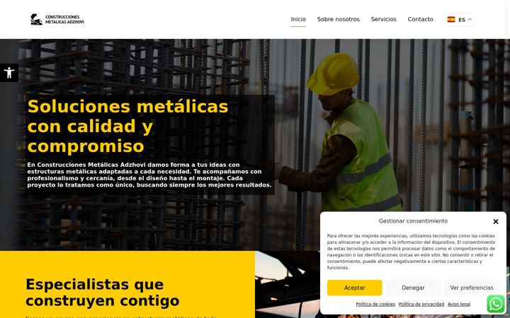 Screenshot von construccionesmetalicasadzhovi.es