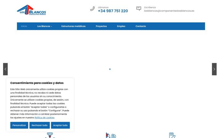 Screenshot of construccionesmetalicaslosblancos.com