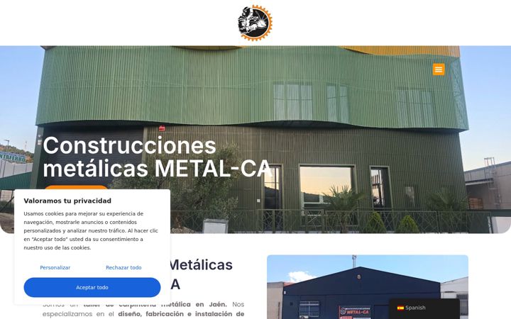 Screenshot of construccionesmetalicasmetalca.com