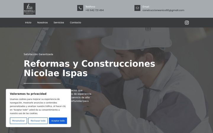 Screenshot von construccionesnicolae.es