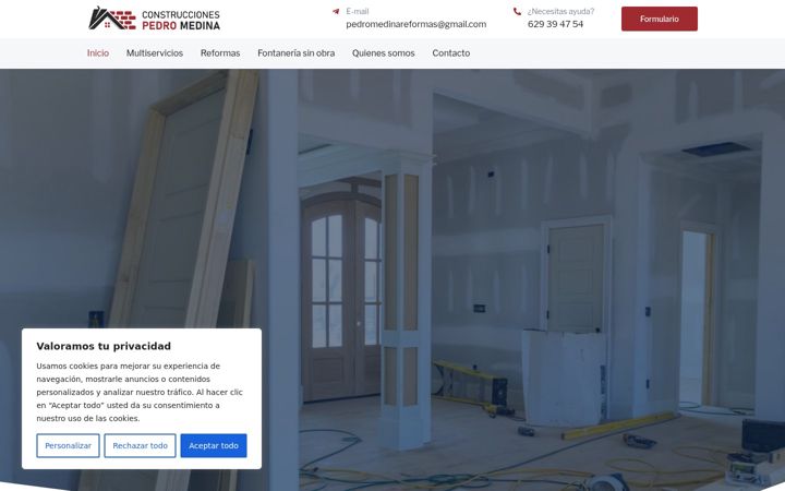 Screenshot von construccionespedromedina.es