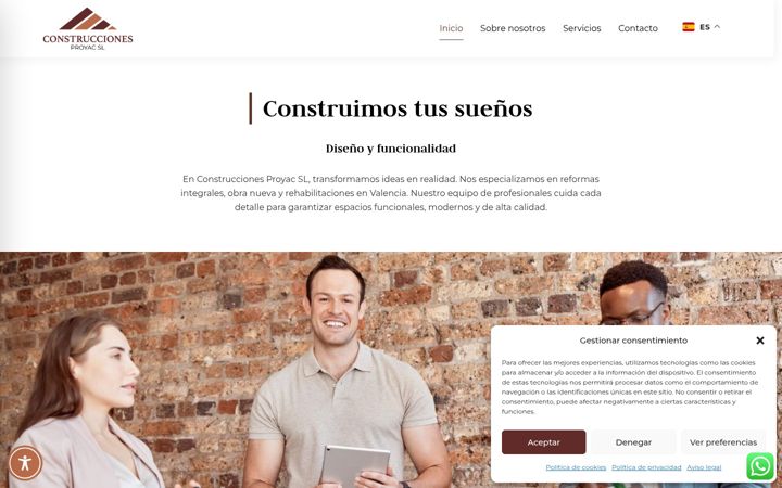 Screenshot of construccionesproyac.com