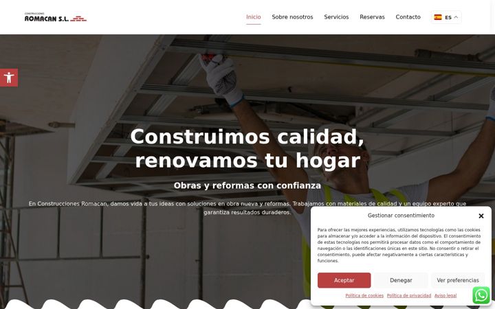 Screenshot of construccionesromacan.com