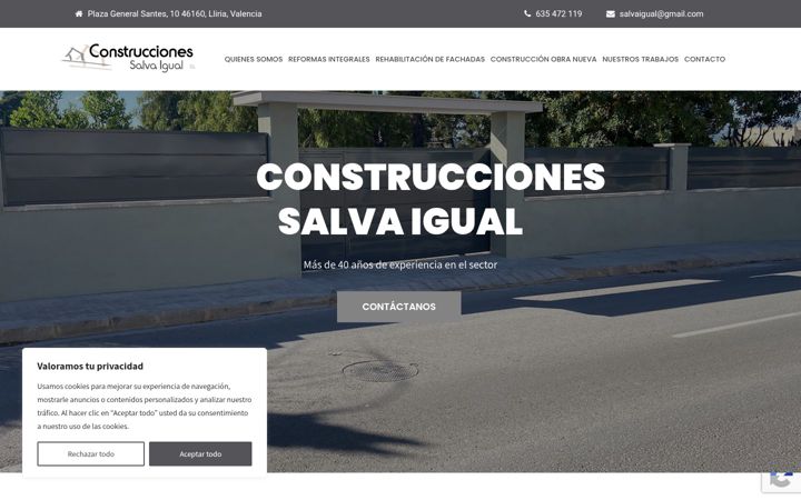 Screenshot ta' construccionessalvaigual.es