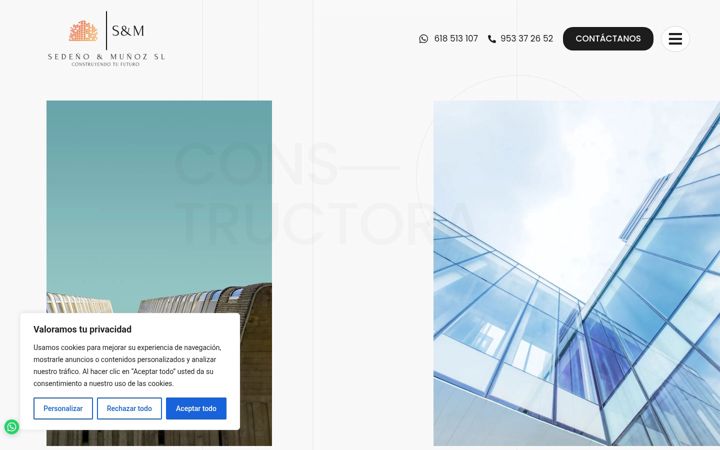 Screenshot of construccionessedenomunoz.com