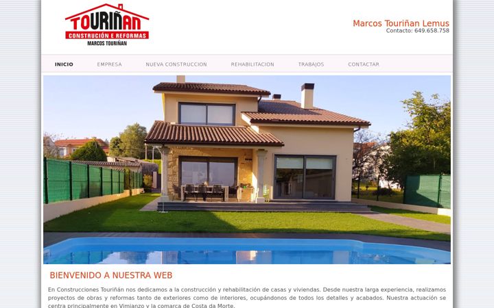 Screenshot of construccionestourinan.com
