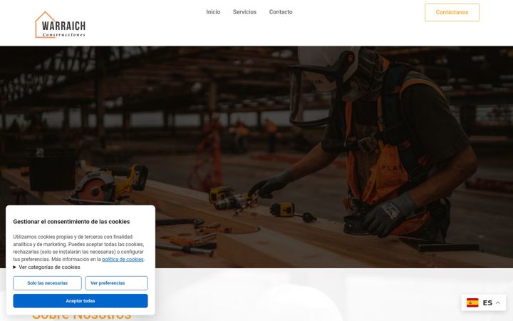 Screenshot ta' construccioneswarraich.es
