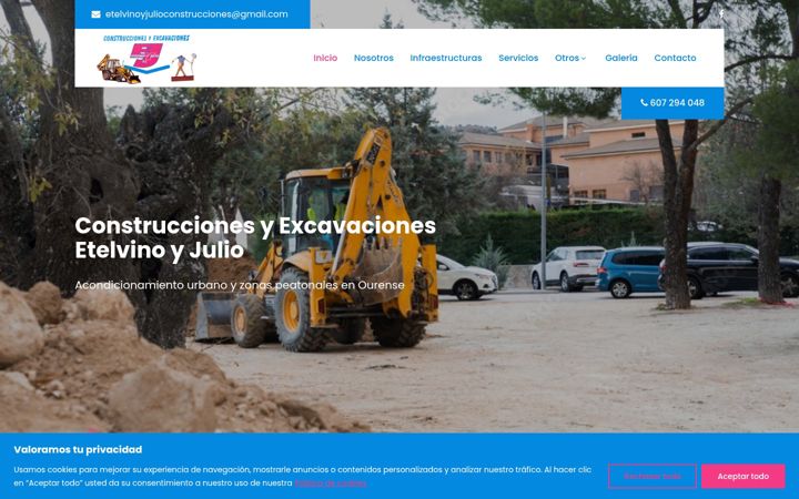 Screenshot ta' construccionesyexcavacionesetelvinoyjulio.es