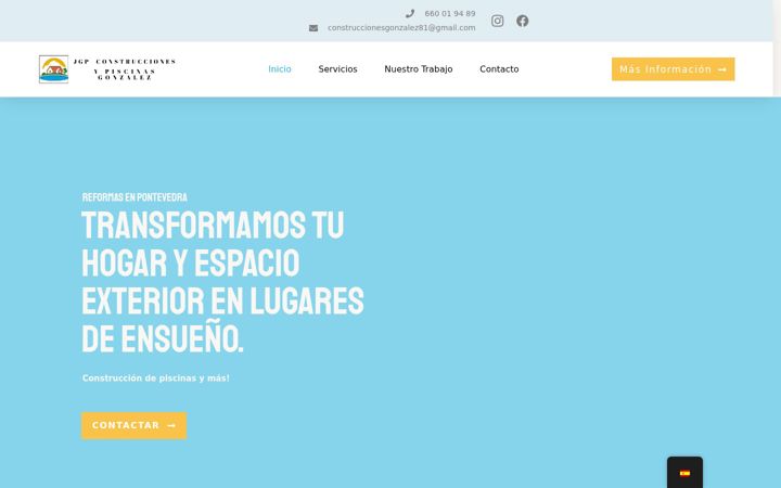 Screenshot ta' construccionesypiscinasgonzalez.es