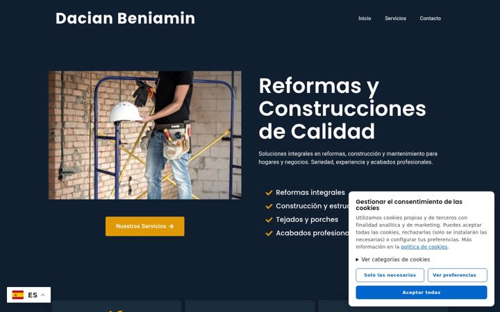 Screenshot of construccionesyreformasdacianbeniamin.com
