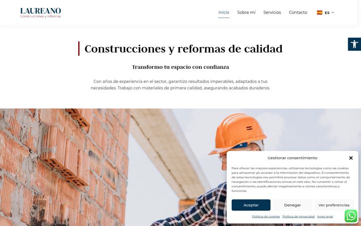 Screenshot of construccionesyreformaslaureano.com