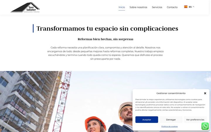 Screenshot of construccionesyreformastonisabater.es