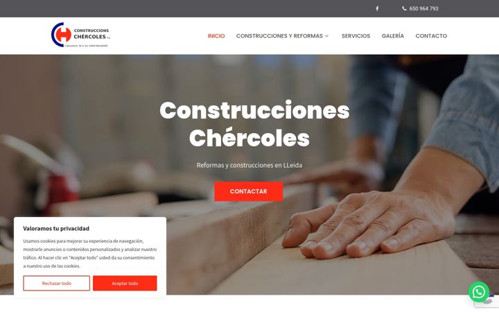 Screenshot of construccionschercoles.com