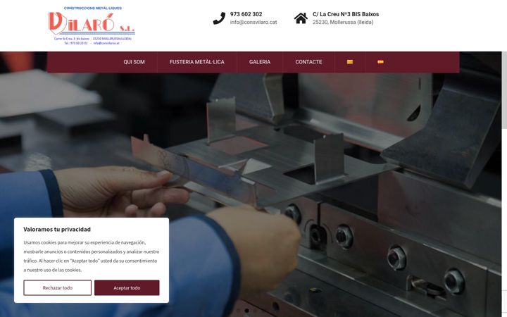 Screenshot of construccionsmetalliquesvilaro.com