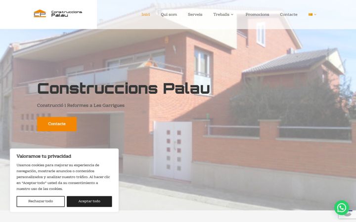 Skærmbillede af construccionspalau.es