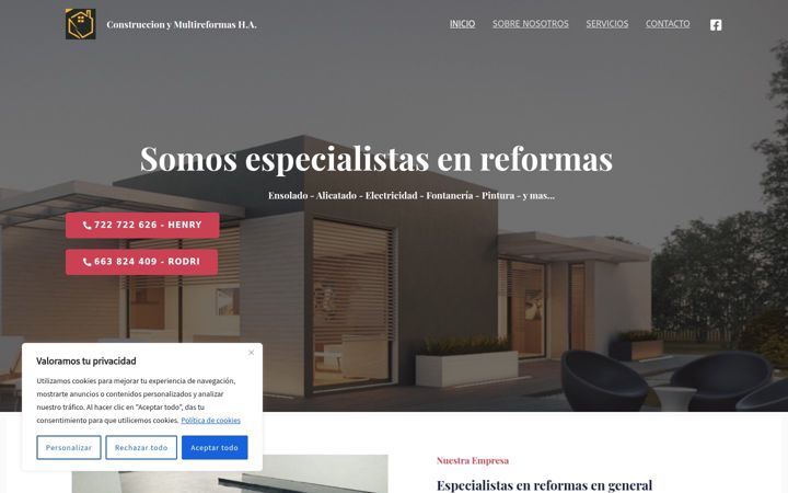 Screenshot of construccionymultireforma-ha.com