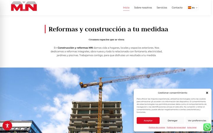 Screenshot of construccionyreformasmn.com