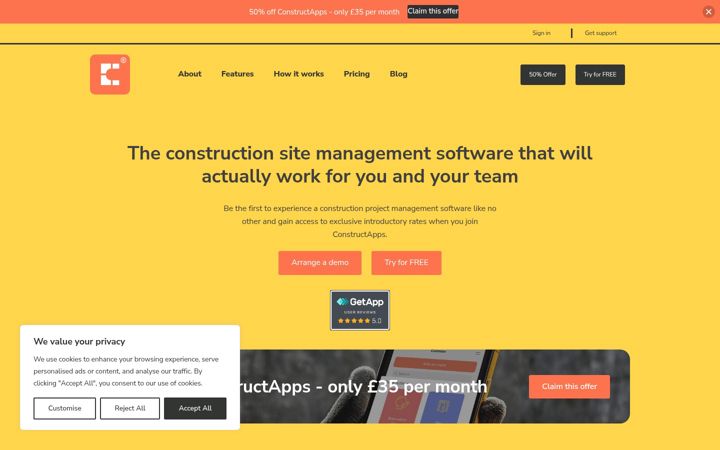 Screenshot of constructapps.co.uk