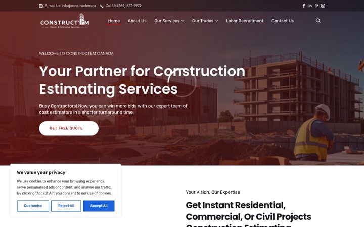 Screenshot von constructem.ca