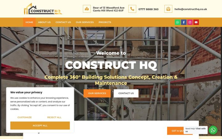 Screenshot of constructhq.co.uk
