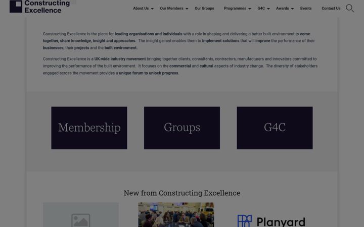Ekrānuzņēmums no constructingexcellence.org.uk