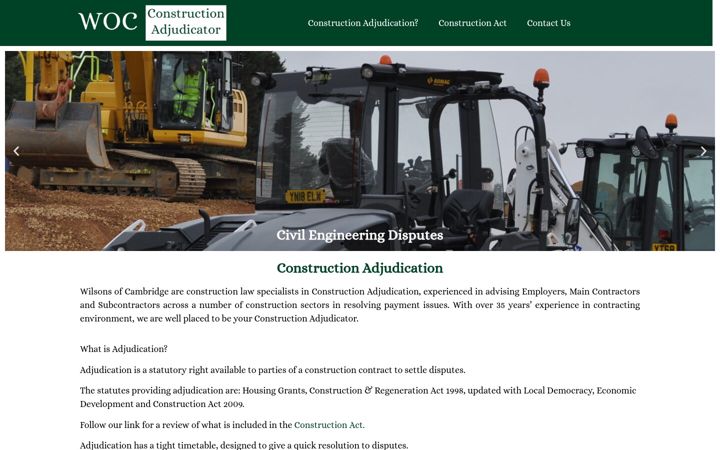 Screenshot of construction-adjudicator.co.uk