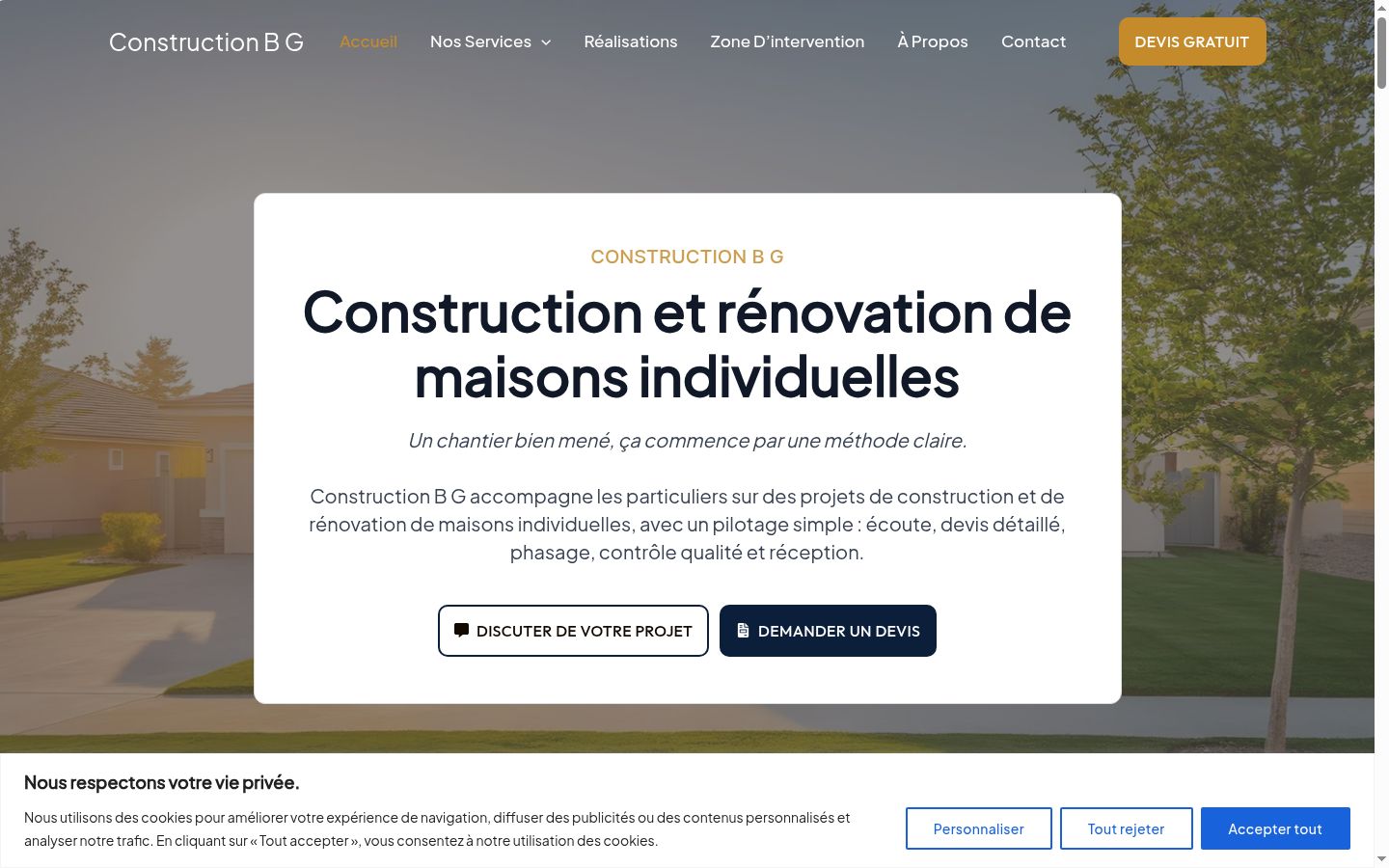 Screenshot of the consent banner shown before any interaction