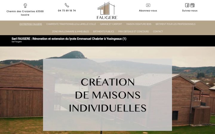 Screenshot of construction-ossature-bois-63.fr