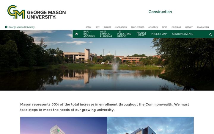 Screenshot von construction.gmu.edu