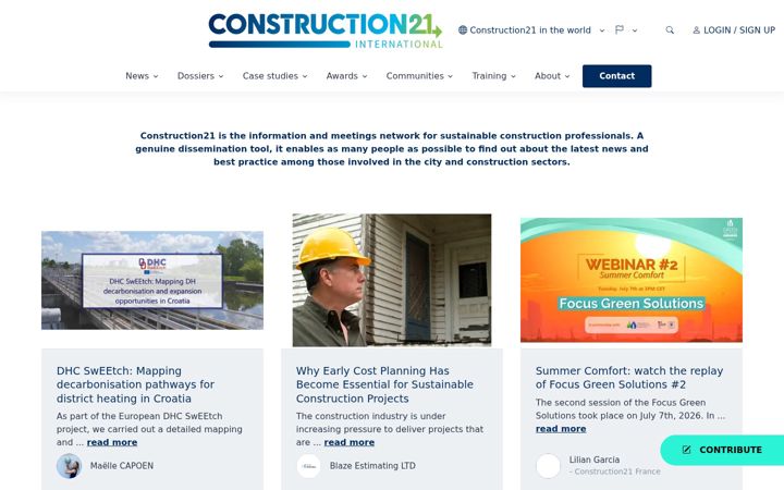 Screenshot of construction21.org