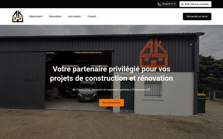 Screenshot of constructionak.fr
