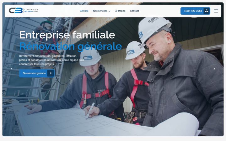 Screenshot of constructionbelangeretfils.com