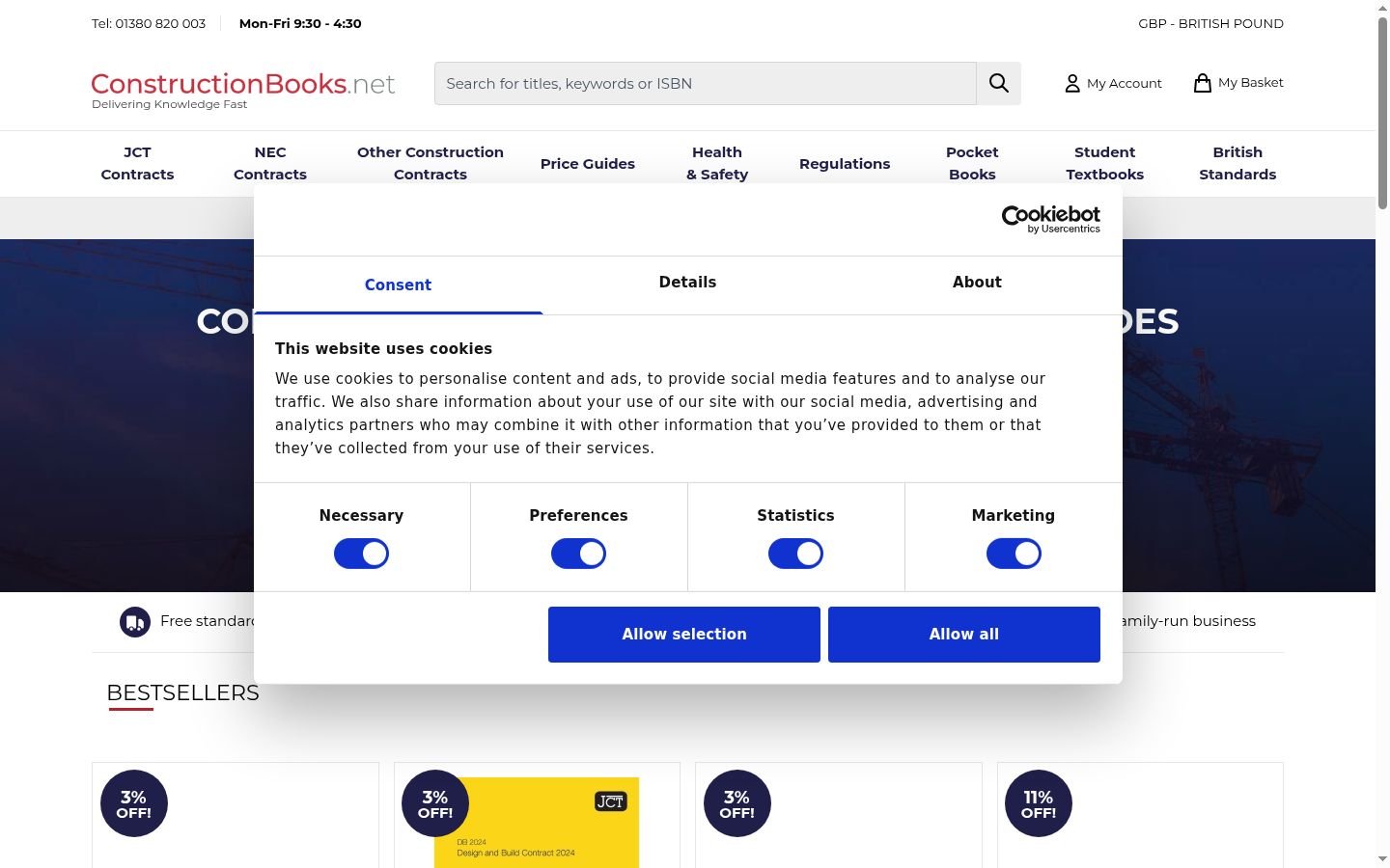 Screenshot del banner di consenso mostrato prima di qualsiasi interazione