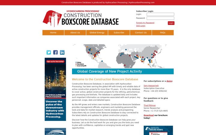 Screenshot of constructionboxscore.com